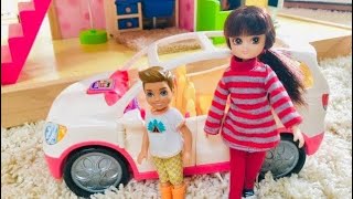 Dolls Fisher Price SUV Trip To AQUARIUM and Merry Go Round CAROUSEL Toys