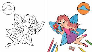 Coloring a Fairy 🧚 | Sparkly Fairy Coloring for Kids screenshot 5