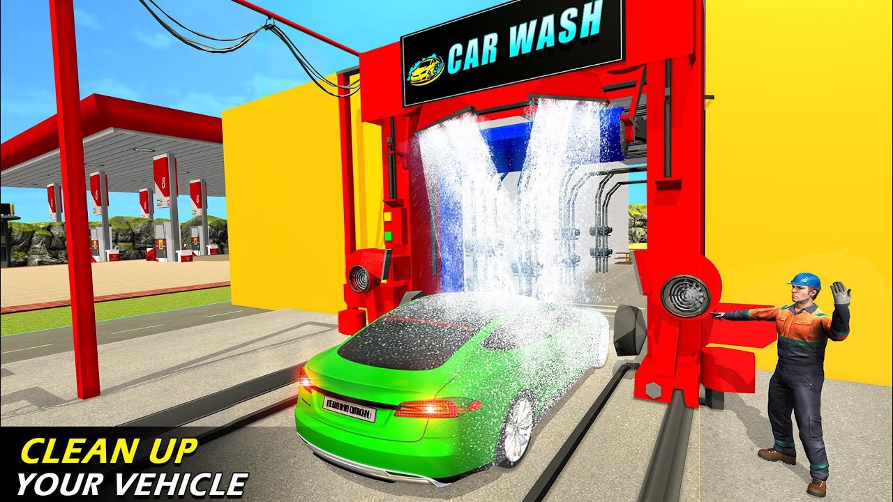Stylish Car Wash: Garage, Work Shop, Gas Station Car Driving Game