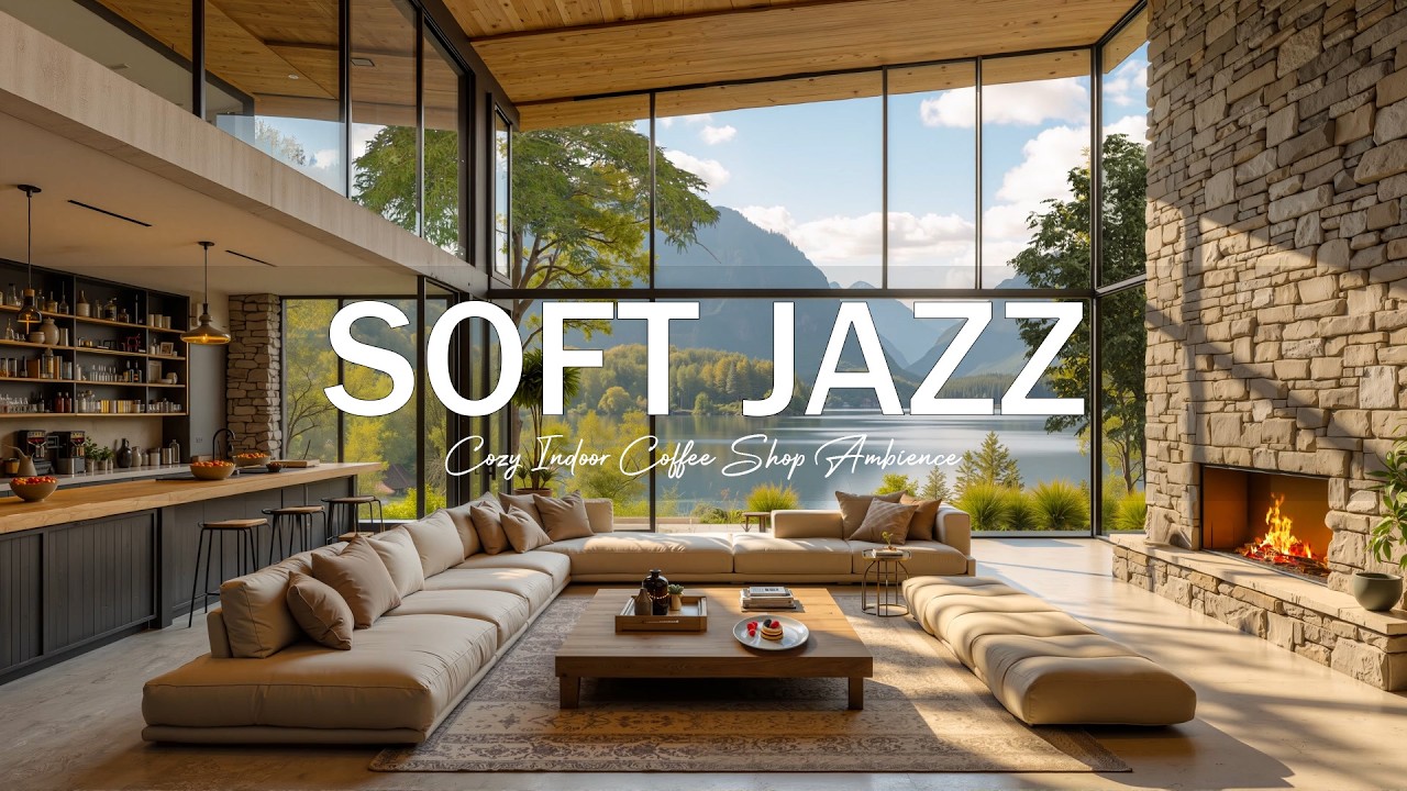 Soft Jazz In Aesthetic Indoor Cafe Ambience | Smooth Jazz Music In Serene Forest Morning For Work