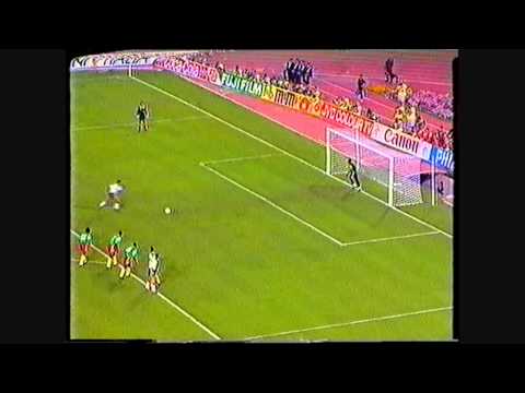 Lineker scores 2 penaltys for England vs Cameroon 01/07/1990