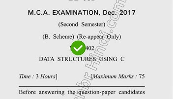 2017 Dcrust MCA 2nd Sem Reappear Data Structure Using C Question Paper