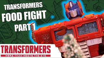 Transformers Holiday Food Fight! Stop Motion - Part 1: War for Cybertron | Transformers Official