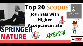 Top 20 scopus journals with higher acceptance rate published by Springer nature. Publish in springer screenshot 4