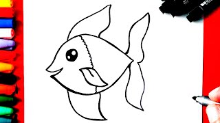 COMO Desenhar um PEIXE KAWAII FOFINHO