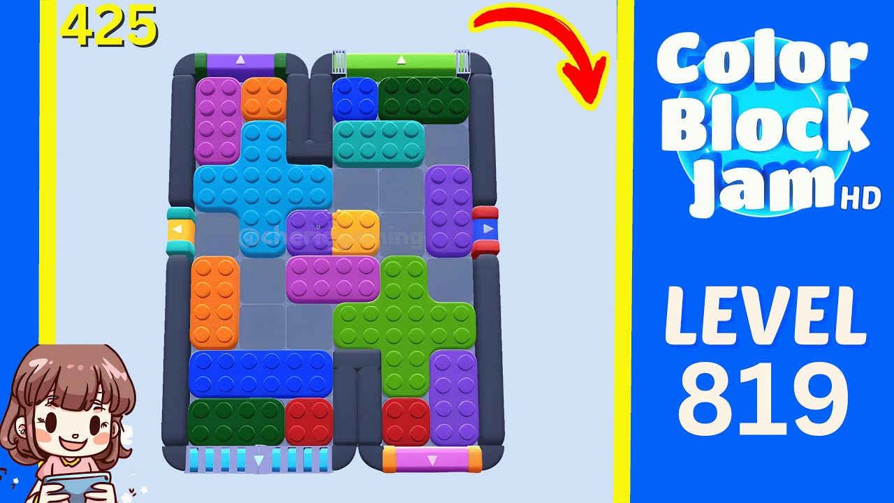 Color Block Jam Level 425 (819) Solution Walkthrough - YouTube