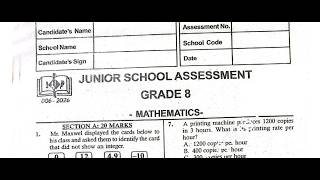 GRADE 8 MATHEMATICS | JESMA 006 2026 | END OF TERM 2 2026