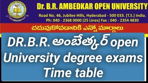 DR.B.R.AMBEDKAR OPEN UNIVERSITY UG III YEAR, (CBCS) VI SEMESTER (REGULAR) EXAMINATION - OCTOBER-202