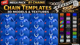 80+ FiveM 3D Custom Chains Template with 50+ Textures 💎 | MEGA Pack for (Blender &amp; 3ds Max)