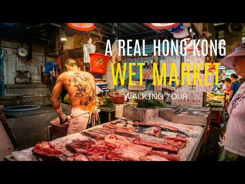 Hong Kong Wet Market Ngau Chi Wan Market 4K Walking Tour video