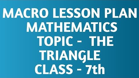 B.Ed lesson plan/ The triangle/Mathematics