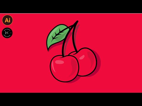 Adobe Illustrator CC Tutorial - How to Draw Flat Vector cherry