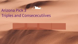 Arizona Pick 3 Triples And Consecutives