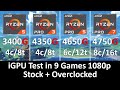 Ryzen 5 3400g vs Ryzen 3 Pro 4350G vs Ryzen 5 Pro 4650G vs Ryzen 7 4750G - iGPU Test in 9 Games