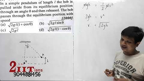 WORK ENERGY POWER | In a simple pendulum of length l the bob is pulled aside from equilibrium