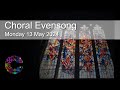 Choral evensong  monday 13 may 2024  chester cathedral