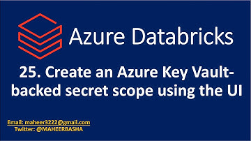25. Create an Azure Key Vault backed secret scope using the UI in Azure Databricks