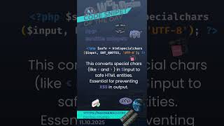 Code Snipet of the Day #webdevelopment  #webdesign  #php  #security  #nooneneo