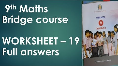 bridge course maths worksheet 19 class 9 full answers hiba maths