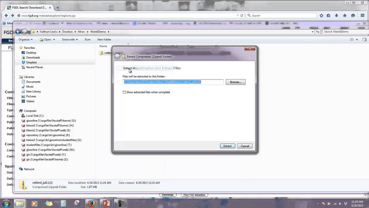 How to Download GIS Data from FGDL Using Metadata Explorer