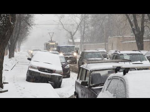 Улицы и дороги завалены сугробами. Мощнейший снегопад вновь накрывает Москву