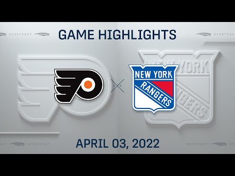 NHL Highlights | Flyers vs. Rangers - Apr 3, 2022