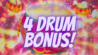 4 DRUM BONUS! Dancing Drums Prosperity Video Slots!
