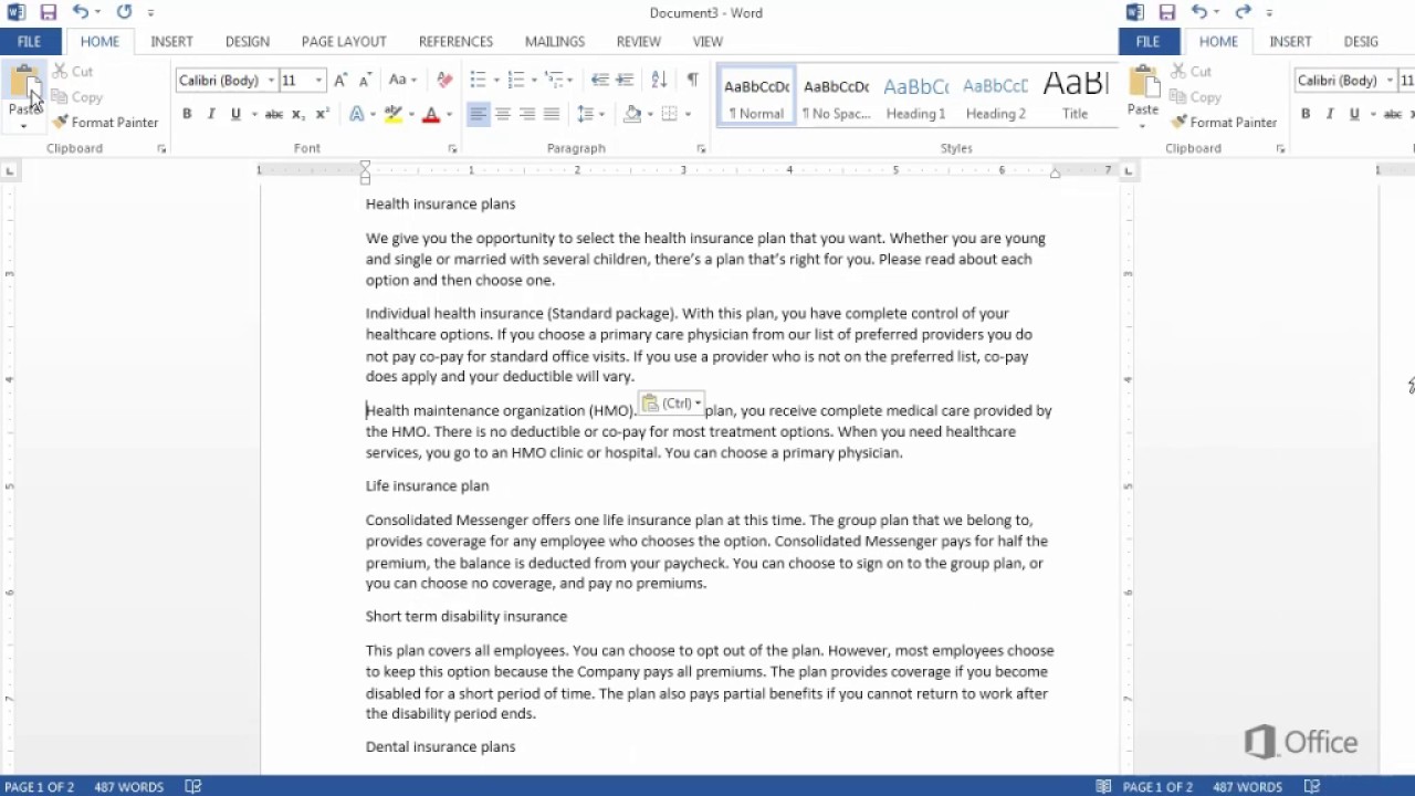 Create your first Word 2013 document - YouTube