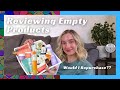 Reviewing Empty Beauty Products | Would I Repurchase? Makeup, Skincare, &amp; Haircare! A big, full bin