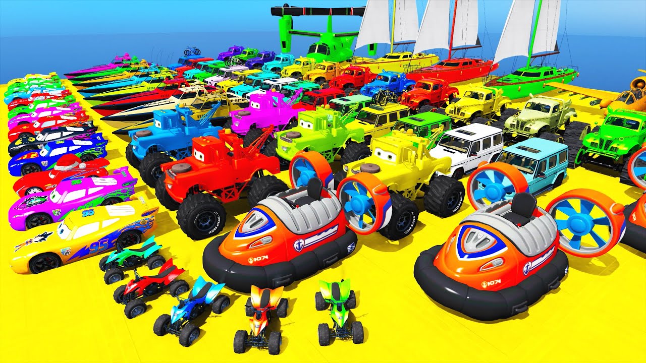 GTA 5 Epic New Stunt Race For Car Racing Challenge On Super Car OffRoads Boats By Trevor and Friends