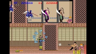 Shinobi Arcade 1CC - Difficulty Level: Hardest With Fast Bullets