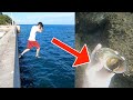 6mの防波堤からそのまま【ダイレクト】でサザエをとる・・・