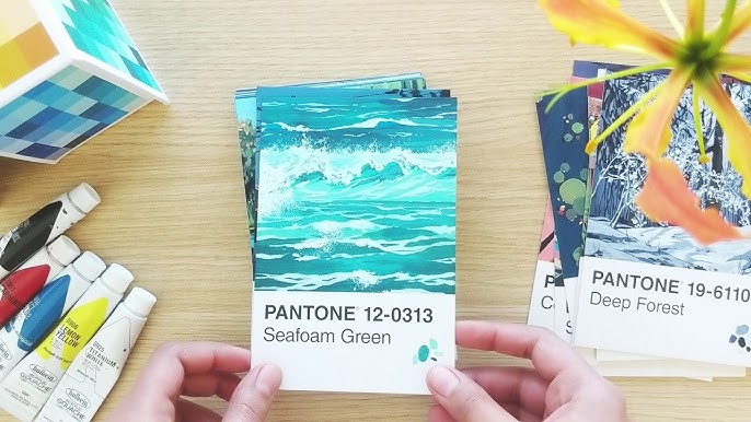 i painted on pantone postcards for 30 days [ tiktok compilation