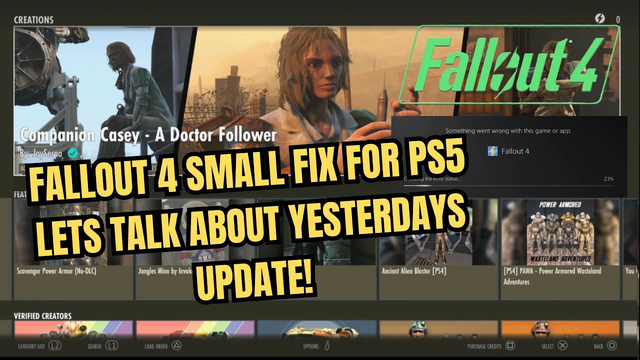 FALLOUT 4 ANNIVERSARY LETS TALK ABOUT THIS UPDATE