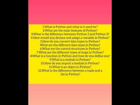 Python viva question for university practical exams for cse/IT ...