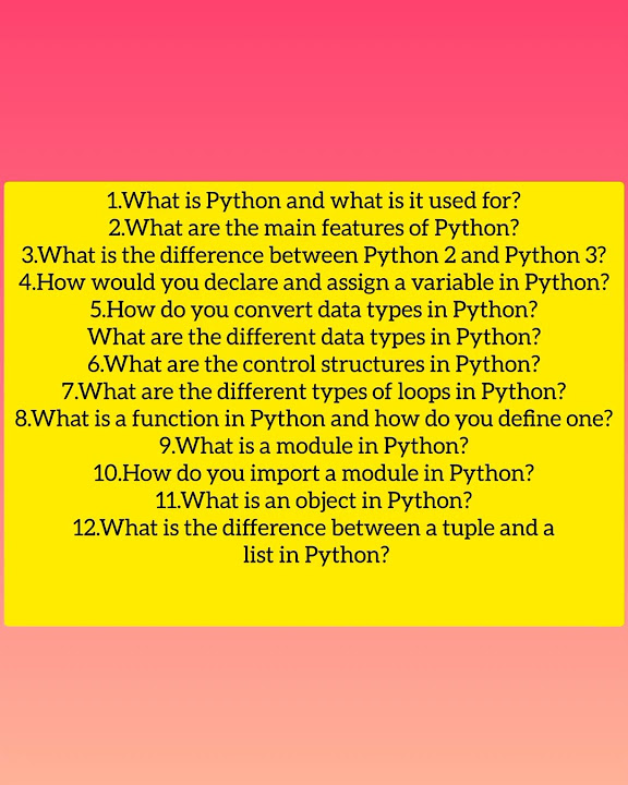 Python viva question for university practical exams for cse/IT ...