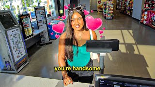 Cashier Meets Beach Babe at Work!