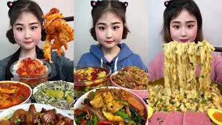 ASMR Eating Spicy Noodles Big Bites | Chinese Fried Rice | 매운국수를 먹는 | ASMR 중국먹방 | ASMR Eating Videos