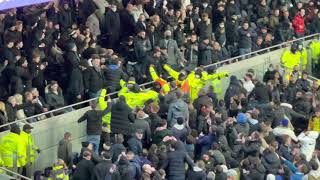Tottenham fans fighting with Chelsea Fans