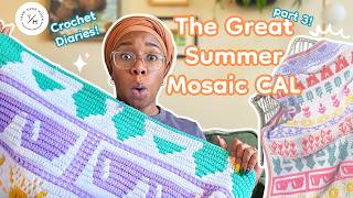 Frogging, Frogging, and MORE Frogging! Oops 🤭 The Great Summer Mosaic CAL pt 3! ☀️| Crochet Diaries✨