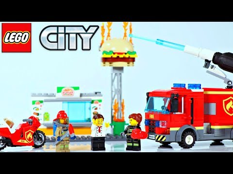 Lego City Burger Bar Fire Rescue 2019 Building Review 60214
