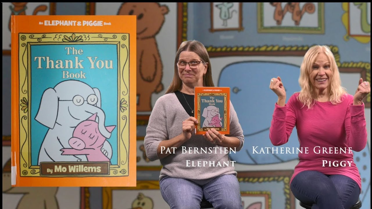 Pat and Katherine sign "The Thank You Book" in ASL
