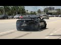 CRAZY EXITS From CARS AND COFFEE PALM BEACH Cops Burnouts Drifting Accelerations And MORE