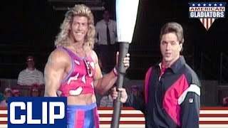 "No Surfing Contest Today?" Gladiator Malibu Takes On Joust | American Gladiators screenshot 5