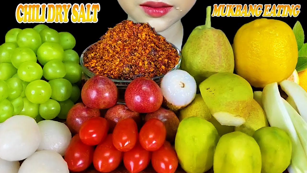 EATING FRUITS||SHINE MUSCAT, RAMBUTAN, PEAR, PLUM, HOG PLUM, GRAPE TOMATO, MANGO & CHILI SALT )