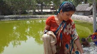 Cast Net Fishing Beautiful Woman Catching Fish With A Cast Net Arohi Fishing As(Part - 40)