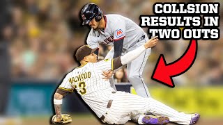 Collision with Manny Machado results in two outs despite everyone asking for a balk, a breakdown