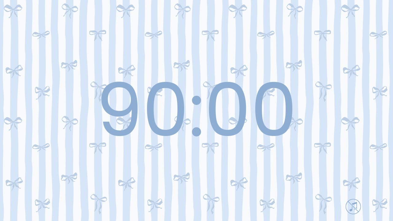 90 Minutes Countdown Timer - 1 Hour 30 Minute Timer | No music | Focus | Study | Power Hour