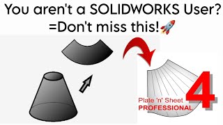 Flat-pattern of Cone and Cylinder using the easiest way ever by Plate 'n Sheet (PnS) program. #laser