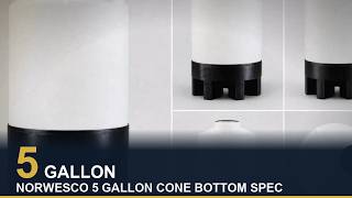 5 Gallon Cone Bottom Specialty Rinse Tank - - Norwesco 42321 Specs, Dimensions & Weight